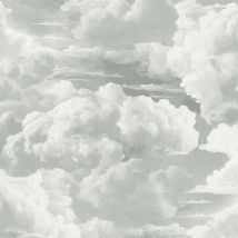 Livingwalls - Grey White Metropolis Painted Cloud Wallpaper Textured Paste The Wall Vinyl