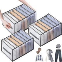 Boîte de rangement à compartiments pour jeans, 36 × 25 × 20 cm, lavable