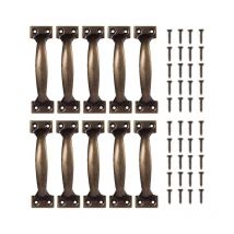 Paryou - Griffe, Möbelgriff, 10 Stück, Vintage-Küchenschrankgriffe, Türknauf, Retro-Bronze-Griff für Küchenschränke (Bronze, 98 x 23 mm)