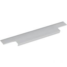 Furnipart - Griffleiste Trim 695mm - Griff flach zum Einnuten, Aluminium Edelstahl-Effekt