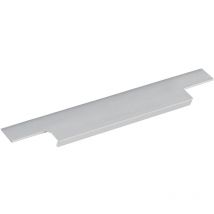 Furnipart - Griffleiste Trim 395mm - Griff flach zum Einnuten, Aluminium Edelstahl-Effekt