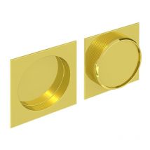 Griffmulden Set für Schiebetüren, eckig, gold, für Durchgangstüren, Zimmertüren, Schranktüren