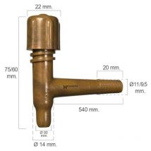 Oryx - grifo barril plástico tonelito 11mm , Grifo barril / bidones- Tonelito 11mm.- Imitación madera.- Indicado especialmente para toneles de 2