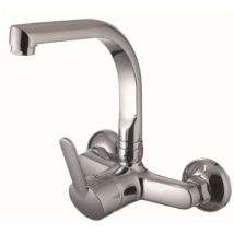 Clever - Grifo Cocina Fregadero 28X18X10,5Cm Monomando Mural Laton Cromo Urban Cleve