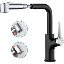 Lonheo - Grifo Cocina Extraible Grifo de Cocina Fregadero Extensible Giratorio a 360° Grifo Cocina con 2 Modos de Rociador, Mezclador Monomando, Sin
