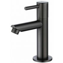 Aihom - Grifo de agua fría gris, grifo de baño negro para lavadora de manos, grifos de latón Corp para lavabo, diseño moderno