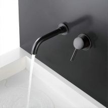 Alovez - Grifo de bañera de pared, agua fría y caliente, grifo de lavabo de pared, grifo mezclador de baño de cobre