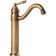 Ineasicer - Grifo de baño con manija vintage simple para montaje en cubierta, mezclador de agua fría y caliente