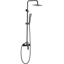 Mice - Conjunto columna de ducha - Barra de ducha monomando extensible de acero inoxidable con rociador y mango de ducha color Black Gun Metal