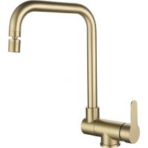 Sjqka - Grifo de cocina abatible grifo de cocina abatible de acero inoxidable dorado cepillado, grifo plegable moderno