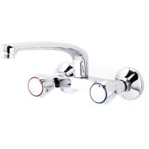 Elipse 3832000 grifo cocina bimando mural caño recto caño fundido 26 cm 3832000 Cromo - Galindo