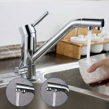 Senderpick - Grifo de cocina de ósmosis de 3 vías, grifo mezclador de fregadero de latón, grifo cromado con filtro de agua, grifo de agua