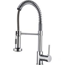 K2O - Grifo de Cocina Dock 27x5x41cm Grifo Monomando con Muelle, Caño Giratorio 360° y Extraíble, Agua en 2 Funciones y Aireador