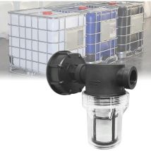 WAY - Grifo de conexión para tanque de 1000L, conexión para manguera de jardín para colector de agua de lluvia con función de filtro, adaptador para