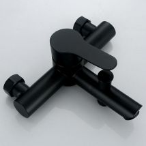 Ineasicer - Grifo de ducha de bañera negro de acero inoxidable, grifo de ducha para baño, cabezal de ducha, grifo mezclador montado en la pared