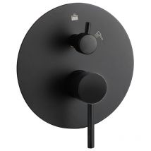 Grifo Empotrado de Ducha (solo grifo) monomando val redondo acabado negro mate fabricado en latón - Kibath