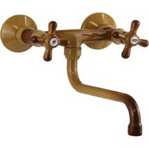 Gattoni Rubinetteria - Grifo de fregadero de cocina montado en la pared en terra di Francia Gattoni 7550/RE0T tierra de francia