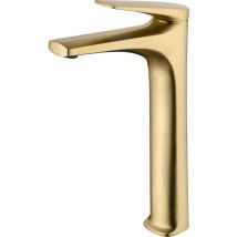 Mice Collection - Mitigeur monocommande avec bec haut pour lavabo en laiton - Griferia Alta de lavabo Couleur Or brossé