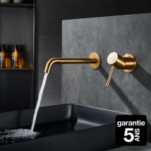 Imex - Mitigeur Lavabo Encastré Or Brossé (pvd,) Cartouche Céramique 25mm