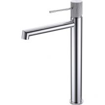 Rubinetto lavabo monocomando con bocca alta, rubinetto bagno alto per acqua calda/fredda, Cromo