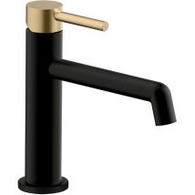 Kibath - Grifo de Lavabo monomando oso acabado negro oro mate fabricado en latón