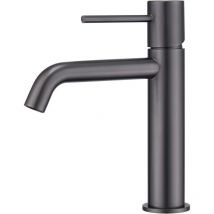 Rubinetto lavabo monocomando in ottone con acqua calda/fredda a 2 vie - Rubinetto da bagno per lavabo colore Back Gun Metal