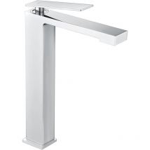 Rubinetto monocomando con bocca alta per lavabo - Rubinetto bagno da appoggio adatto per acqua calda e fredda Colore Cromo