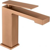 Robinet de lavabo monocommande - Robinet de lavabo pour eau chaude/froide Or Rose Brossé