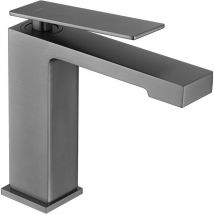 Rubinetto monocomando per lavabo - Rubinetto lavabo bagno per acqua calda/fredda Colore Black Gun Metal