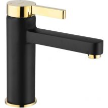 Grifo de lavabo REA polo negro oro low