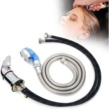 Grifo de champú Rosvola de 70 cm, cabezal de ducha de 120 cm, grifo de lavado para peluquería, mezclador de agua fría y caliente