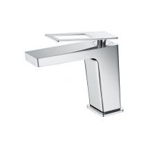 Rubinetto per lavabo - Rubinetto da bagno monocomando per lavelli con maniglia quadrata Colore Cromo/Argento