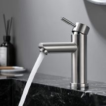 Thsinde - shining house Grifo de lavabo, grifo mezclador de lavabo de acero inoxidable 304 de una sola palanca, grifo mezclador de baño de diseño