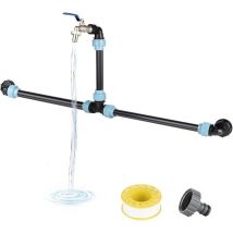 Kcvv - Grifo de tanque de 1000L de latón Conector de tanque de 1000L para 2 grifos Adaptador de tanque ibc Adaptador de tanque Rosca gruesa S60x6