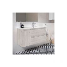 Visobath - box Mueble de Baño con Lavabo Derecha 2 Cajones 1 Puerta Suspendido Abedul - Medida: 100 cm - Medida: 100 cm - ref: 086809