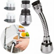 Briller - Grifo giratorio de 2 piezas, cabezal de grifo de cocina giratorio de 360 grados, cabezal de ducha ajustable de 2 modos, rociador con