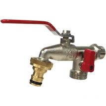 Grifo jard curvo doble salida lat pla aqc