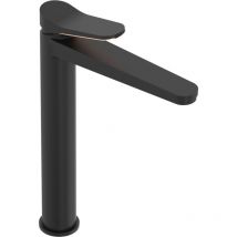 Andemen - Grifo lavabo alto negro maneta cobre