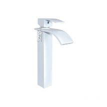 Grifo lavabo caño alto monomando, Blanco