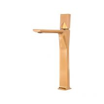 Grifo lavabo caño alto monomando, Dorado