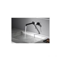 Mice - Grifo de lavabo empotrado - Monomando grifo de baño con sistema de montaje en pared, Griferia empotrada Color Black Gun Metal