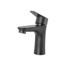 Greenice - Grifo Lavabo Latón/Zinc, Negro, Agua Caliente-Fría, Latiguillos, Caño Bajo, Monomando [QLI-FA-4338]