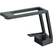 Fitags - Grifo mezclador de baño negro, grifo mezclador de lavabo de baño, diseño creativo, negro mate, caño delgado - 1 pieza