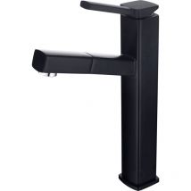 Kroos - Grifo mezclador de lavabo con caño extraíble Negro- Graffias