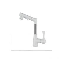 Sjqka - Grifo mezclador de lavabo con ducha de mano, rotación de 360 grados, grifo de lavabo de baño de latón, grifo mezclador de baño blanco, grifo