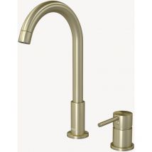 Kroos - Mezclador de lavabo de 2 agujeros Oro cepillado - Corbeau