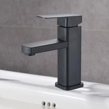 Ineasicer - Grifo monomando para lavabo de color negro fabricado en acero inoxidable 304