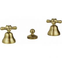 Gattoni Rubinetteria - Grifo para bidé de 3 orificios en color bronce Gattoni Calypso 1114150V0 Bronce - Desagüe automático 1'1/4