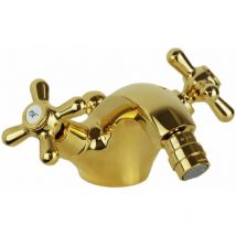 Gattoni Rubinetteria - Grifo para bidé monomando de un orificio en color dorado Gattoni Calypso 5931/RED0 Oro