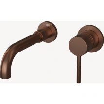 Lookshop - Mezclador monomando mural de lavabo Oro rosa cepillado - Corbeau